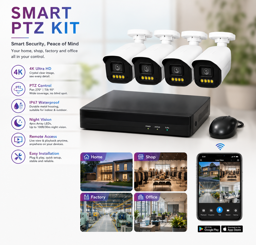 INTELLIGENS PTZ KÉSZLET   VIDEÓMEGFIGYELŐ BIZTONSÁGI RENDSZER  TM-204