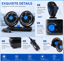 Kép betöltése a Galéria nézőbe, KÉTFEJŰ JÁRMŰVES VENTILÁTOR  HX-T303