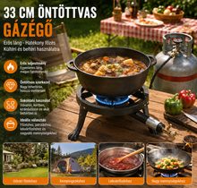 Load image into Gallery viewer, Kempingfőző kerek öntöttvas égő 33 cm 31B