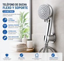 Kép betöltése a Galéria nézőbe, 3 FUNKCIÓVAL ZUHANYFEJ TÖMLŐ ÉS ÁLLVÁNY 1.8M  CDZ94866