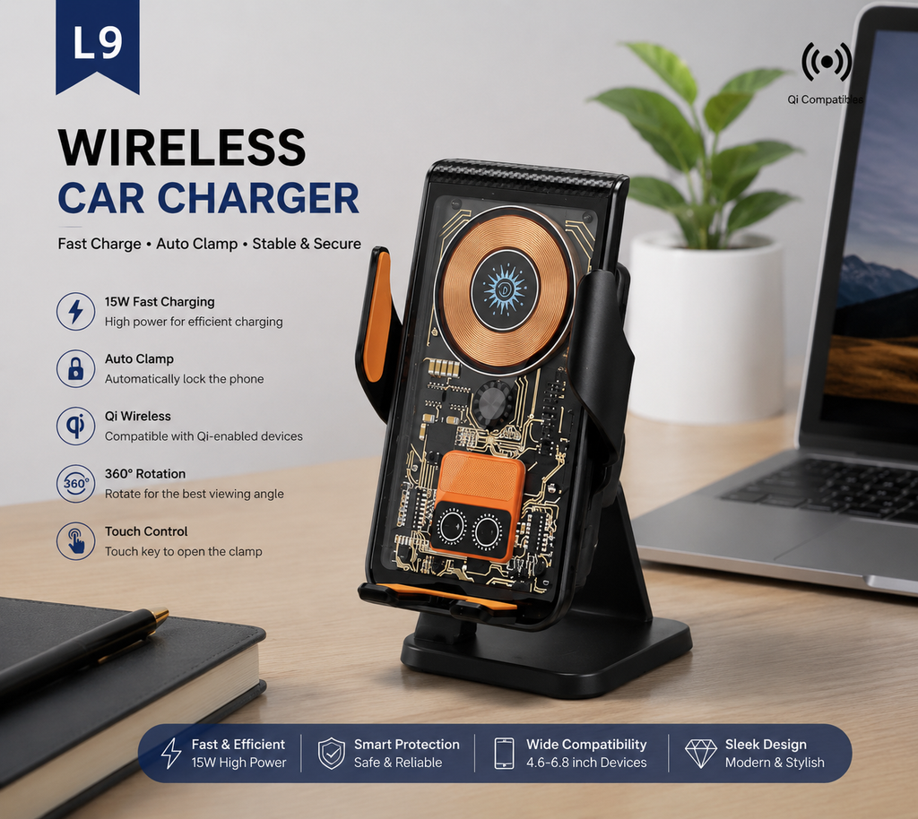 WIRELESS INDUCTION CAR HOLDER L9