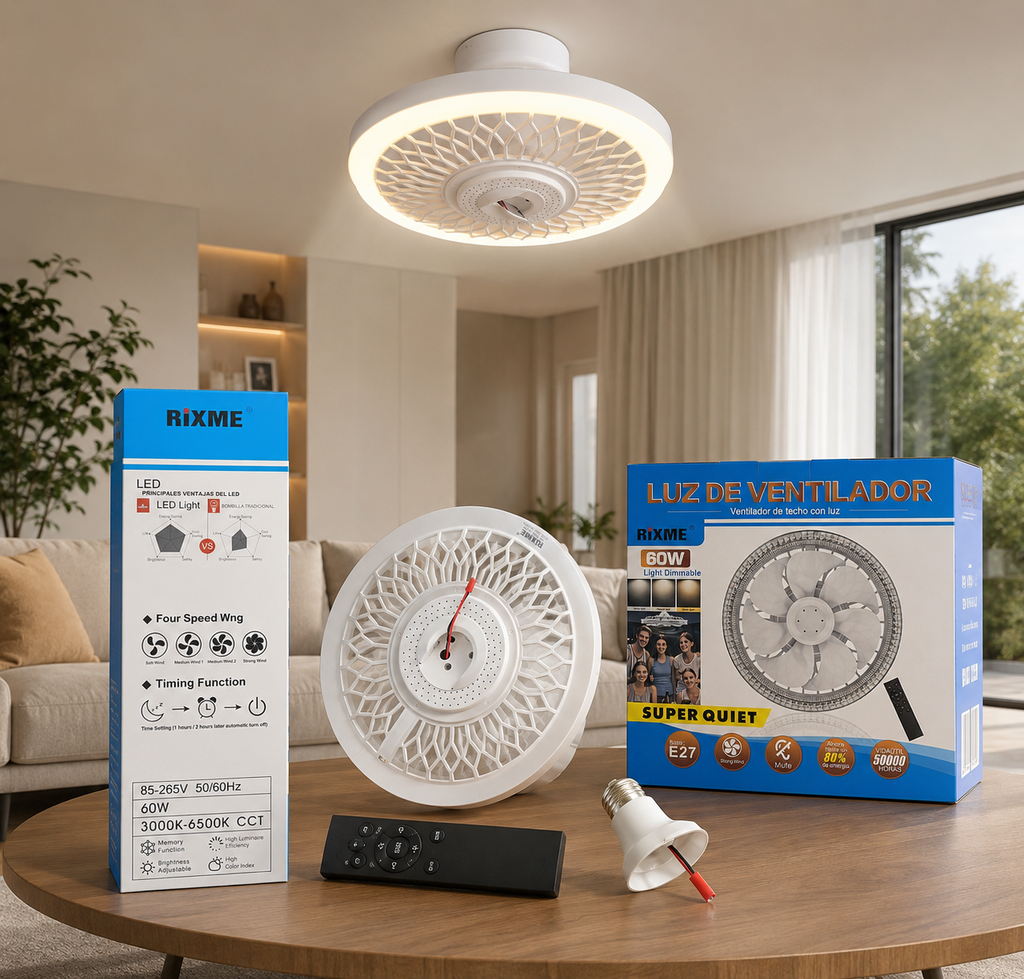 VENTILÁTOR VILÁGÍTÁS 60W-E27