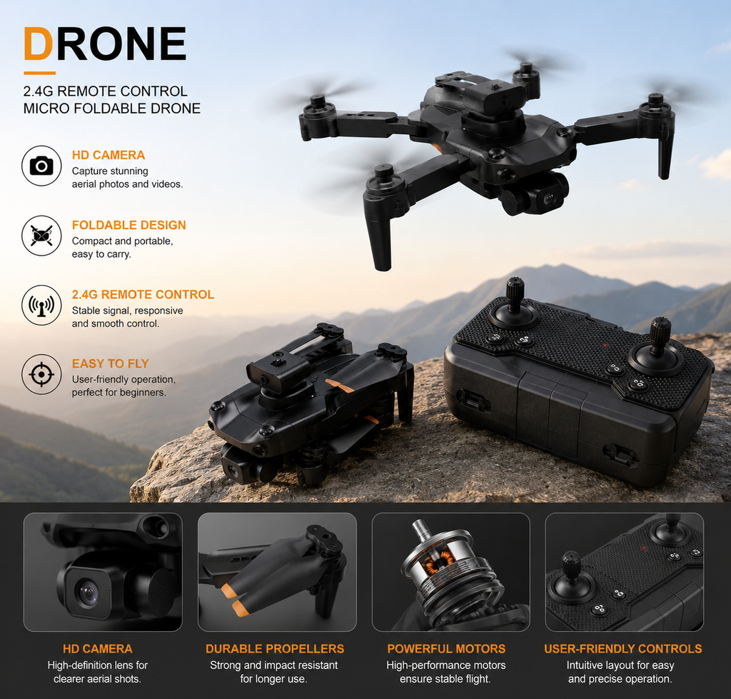 Drone 2.4G TÁVIRÁNYÍTÓ MIKRO ÖSSZEHAJTHATÓ DRONE  G5 MAX