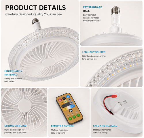 LED-ES TÖBBCÉLÚ VENTILÁTOR VILÁGÍTÁS W30W