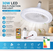 Load image into Gallery viewer, LED-ES TÖBBCÉLÚ VENTILÁTOR VILÁGÍTÁS W30W